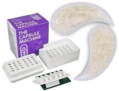 CAPSULE MACHINE Capsule Filler Size 0 + 250 Gel Caps