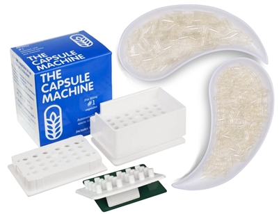 CAPSULE MACHINE Capsule Filler Size #1 + 250 Gel Caps