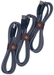Asama Braided 6' Lightning Cable Gray 3 Pack