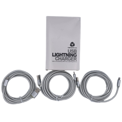 Braided 6' Lightning Cable Silver 3 Pack