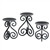 Scrollwork Black Pillar Candle Stands 3PC