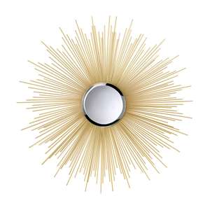 Round Golden Rays Mirror