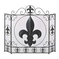 Fleur-de-lis 3-Panel Fireplace Screen