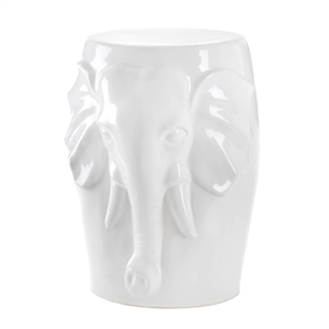 White Elephant Ceramic Stool Table
