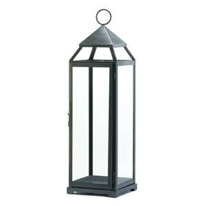 Extra Tall Brushed Silver Contemporary Candle Lantern