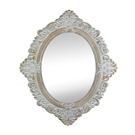 Vintage Amelia Taupe Oval Wall Mirror