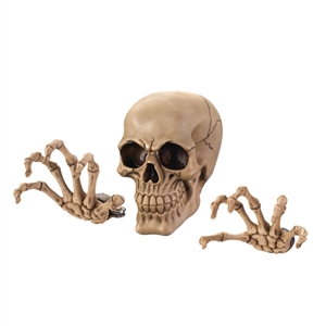 Grinning Skull Skeleton Wall Decor Set