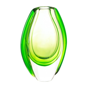 Vibrant Emerald Green Art Glass Vase