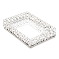 Shimmer Rectangular Jeweled Wire Framework Tray