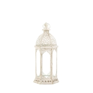 Graceful Distressed Small White Candle Lantern