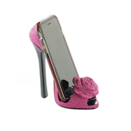 Sparkly Pink Rose High Heel Shoe Cell Phone Holder