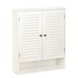 Nantucket White Wood Bathroom Cabinet