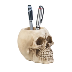 Skull Desk Pen Holder Cup