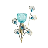Peacock Blossom Plume Single Candle Sconce