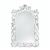 Distressed Ornate White Wood Arch Mirror