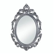 Royal Crown Silver Wood Oval Mirror