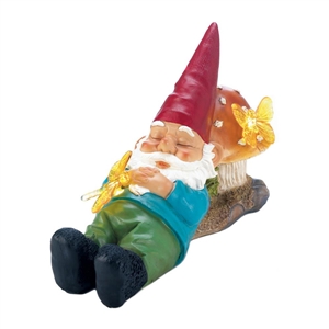 Solar-Powered Sleepy Gnome Figurine