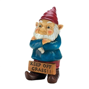 Keep Off Grass Grumpy Gnome Figurine