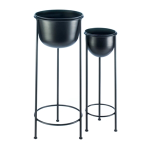 Modern Black Bucket Iron Plant Stand