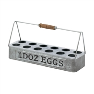 Galvanized Metal 12-Slot Egg Basket