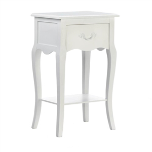 Country Loft 1-Drawer White Side Table