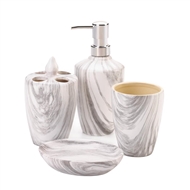 4-Pc Porcelain Marble Design Bath Accessory Set
