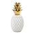 Gold Topped White Pineapple Jar Decor