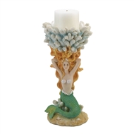 Mermaid Coral Reef Candle Holder Figurine