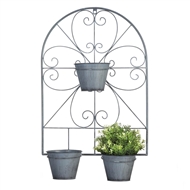 Scrollwork Trellis With Flower Pots