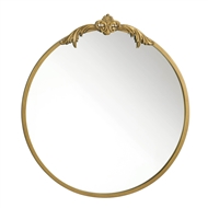 Ornate Gold Round Wall Mirror