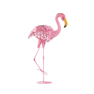Leaning Flamingo Solar Lightup Statue