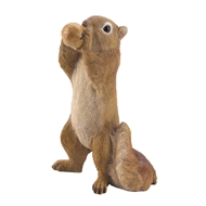 Standing Eating Walnut Squirrel Figurine
