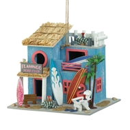 Flamingo Surf Club Wood Birdhouse