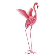 Tall Flying Flamingo Metal Decor Statue