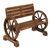 Double Wagon Wheel Wood Bench