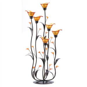 Amber Calla Lily Candelabra Candle Holder