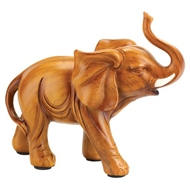Lucky Elephant Wood-look Figurine