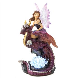Fairy Maiden on Winged Dragon Rider Figurine