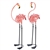 Flamboyant Pink Flamingo Wrought Iron Stakes 2PC