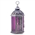 Purple Glass Pewter-finish Metal Candle Lantern