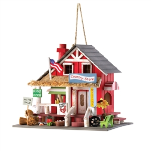 Country Store Red Wood Birdhouse