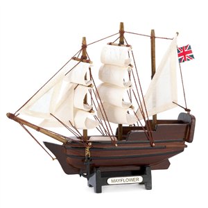 Mini Mayflower Sailing Ship Wood Decor