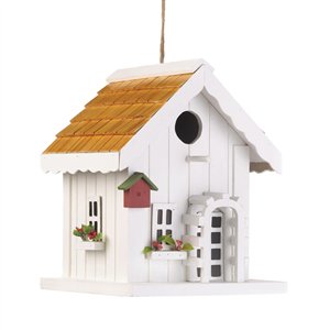 White Wood Happy Home Birdhouse