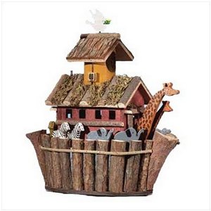 Noah's Ark Brown Wood Birdhouse