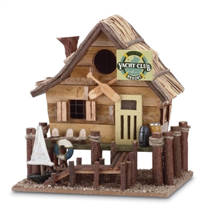 Yacht Club Brown Wood Birdhouse