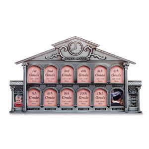 School House K-12 Pewter Finish Photo Frame