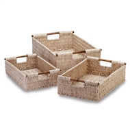 3PC Rectangular Corn Husk Nesting Baskets