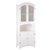 White Wood Linen Cabinet with Magnetic Close Doors