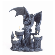 Dragon on Castle Tealight Candle Holder