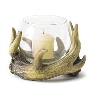 Rustic Antler Wreath Votive Candle Holder